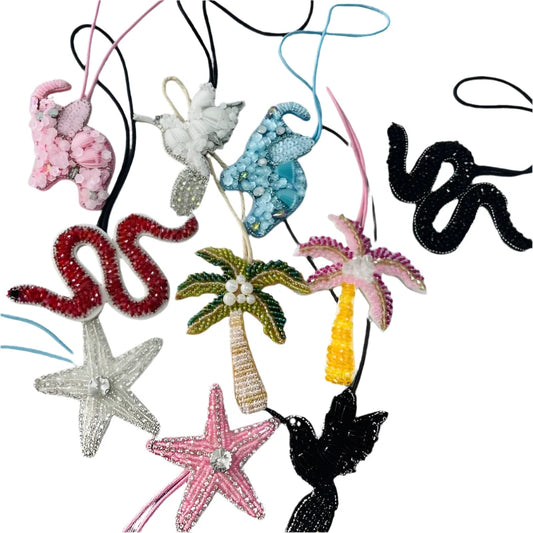 Handmade Beaded Rope Bag Charms