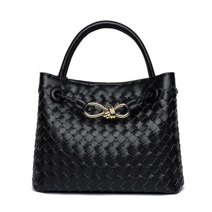 'Orla' Leather Woven Top-Handle Bag 