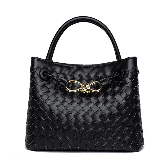 'Orla' Leather Woven Top-Handle Bag 