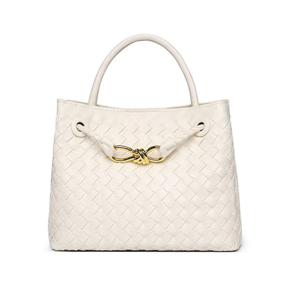 'Orla' Leather Woven Top-Handle Bag 