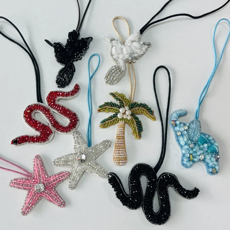 Handmade Beaded Rope Bag Charms